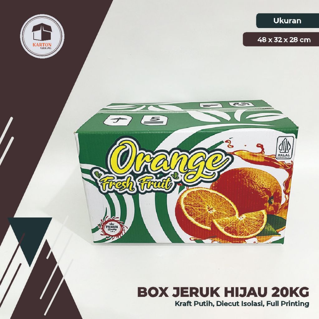 

BOX JERUK DESIGN HIJAU MUAT 18-20 KG (FREE PARTISI LAYER Z) - boxbuah/kardusbuah/boxjeruk/kardusjeruk/jeruk/boxcustom/jeruk