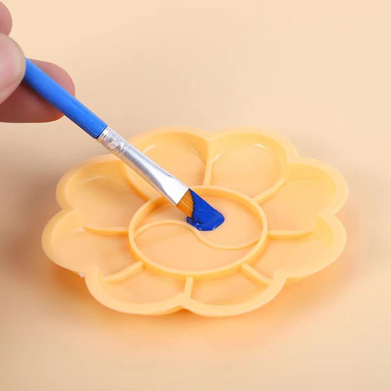 

YUH 50 pcs, Set Kuas Akrilik Ujung Datar, Kuas Artis Bulu Nilon, Kuas Cat Air Biru