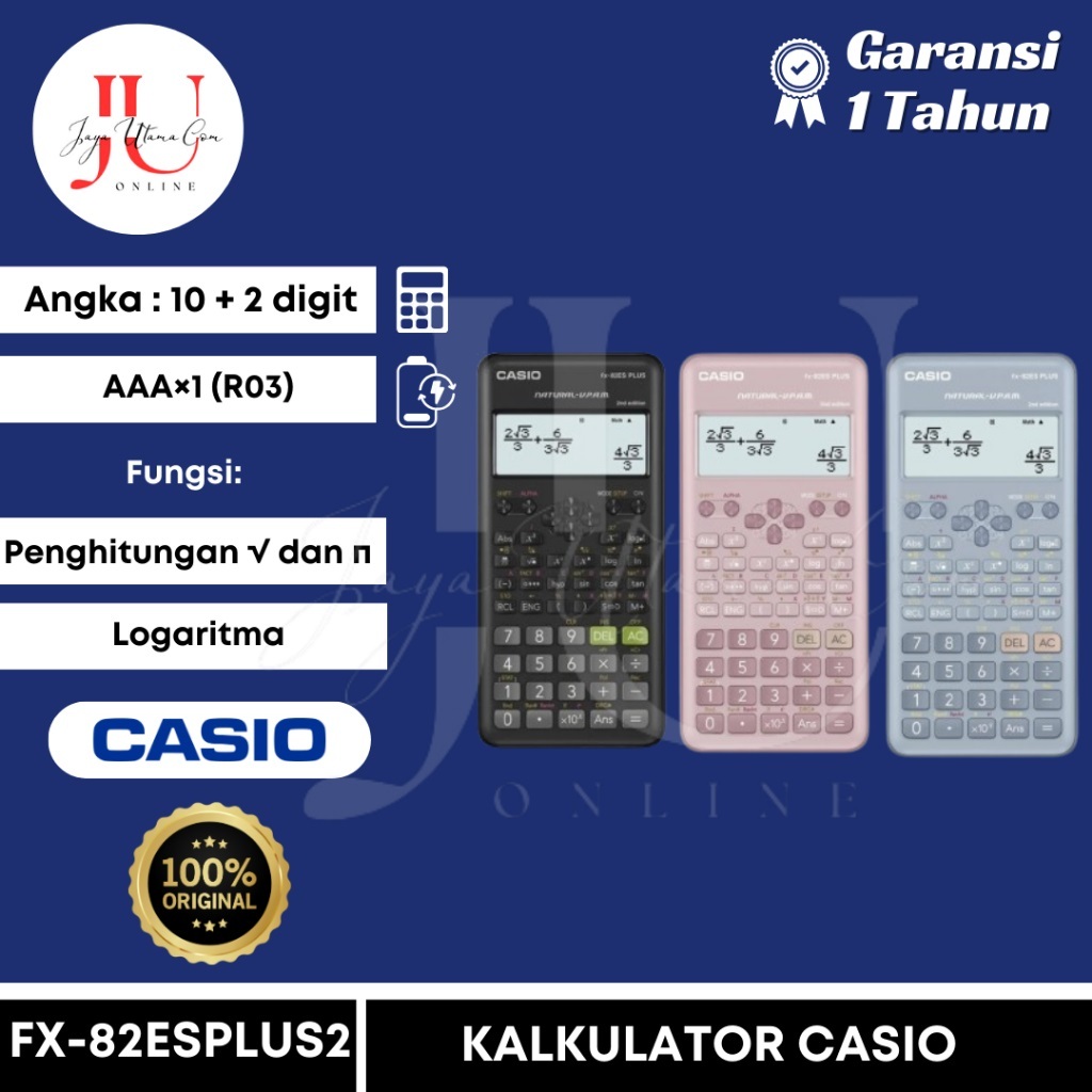 

HJK KALKULATOR SCIENTIFIC CASIO FX 350MS 2 ORI / FX 82ES Plus