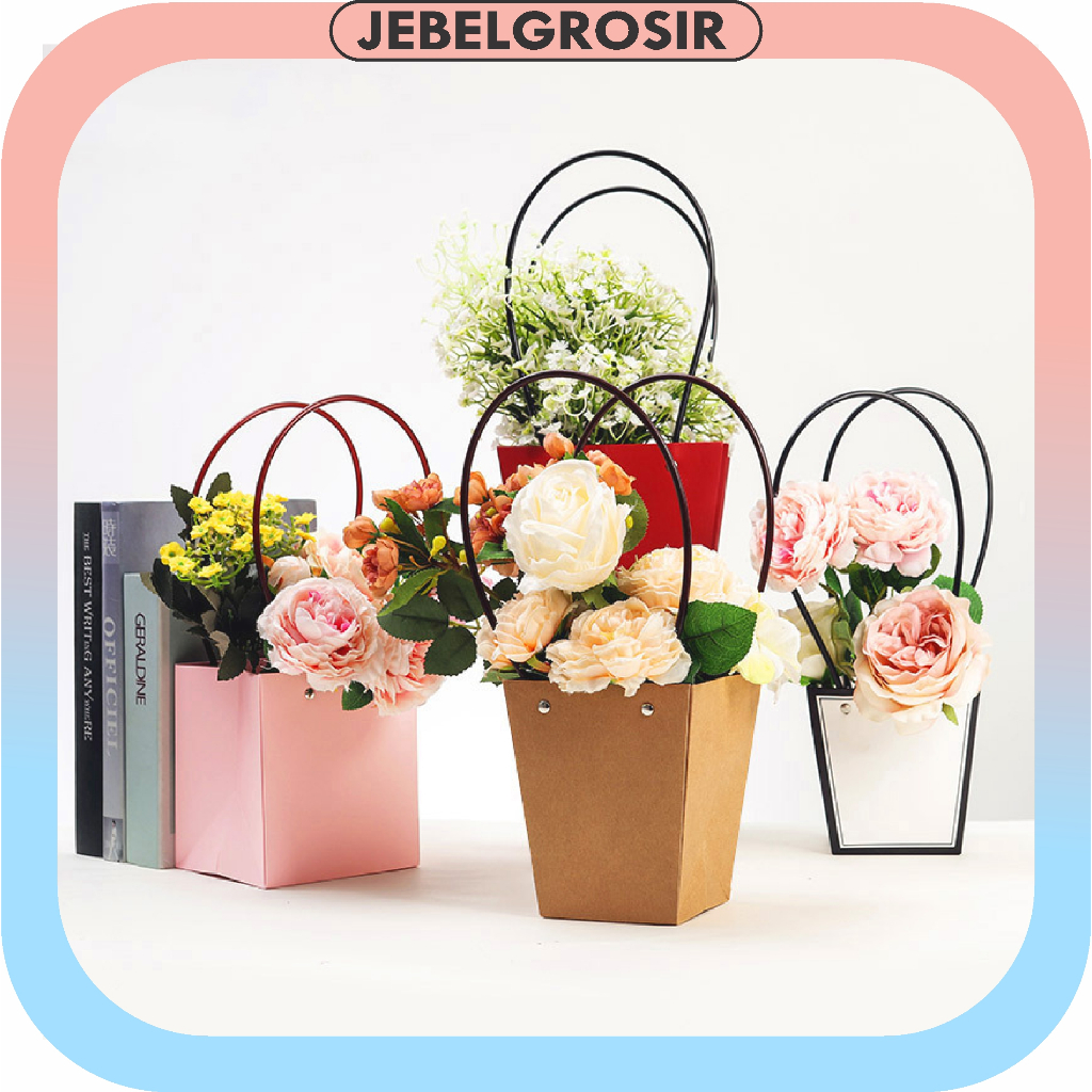 

Paper Bag Tote Bag / Gift Box Tote Bag Buket Bunga BloomBag Tas Bouquet Flower Handbag KB1011