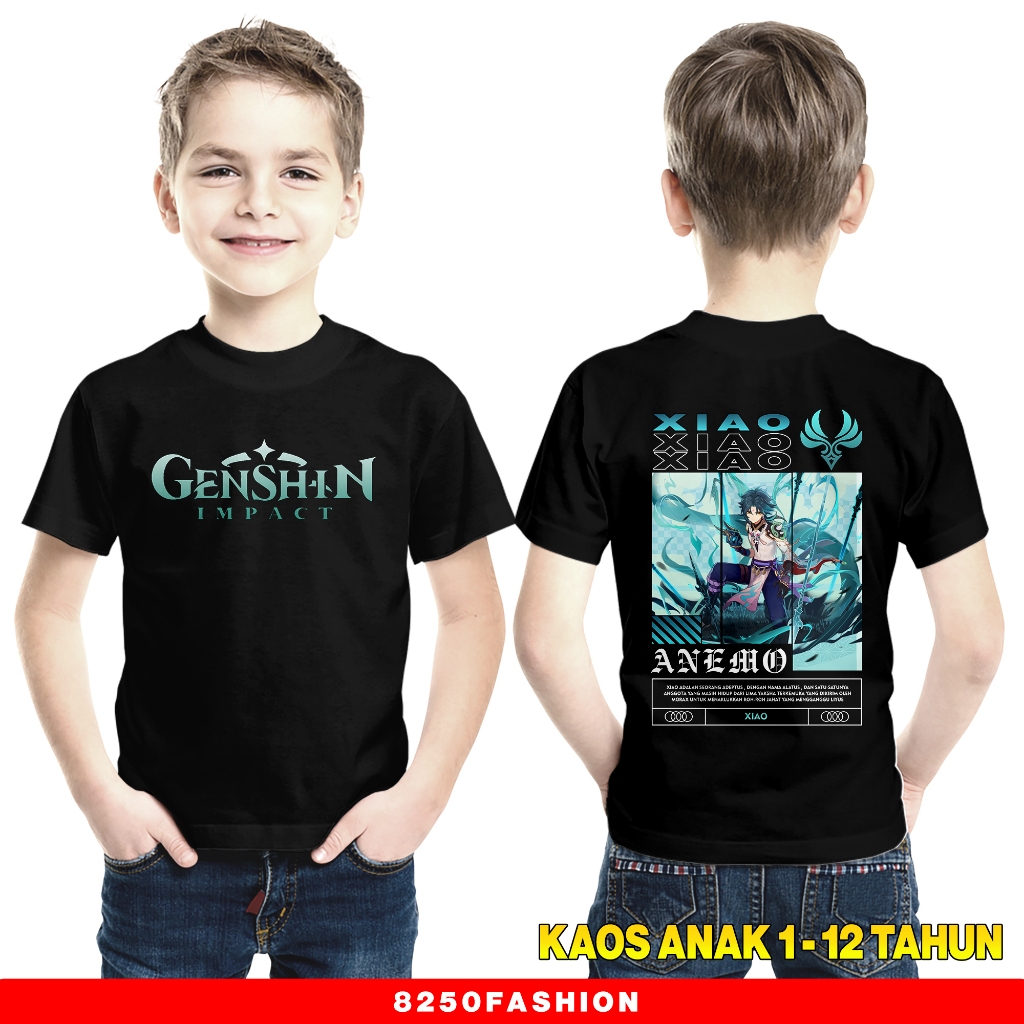 KAOS ANAK GENSHIN IMPACT XIAO - KAOS XIAO ANEMO - KAOS GENSHIN IMPACT VIRAL - T-SHIRT PRIA - ATASAN 