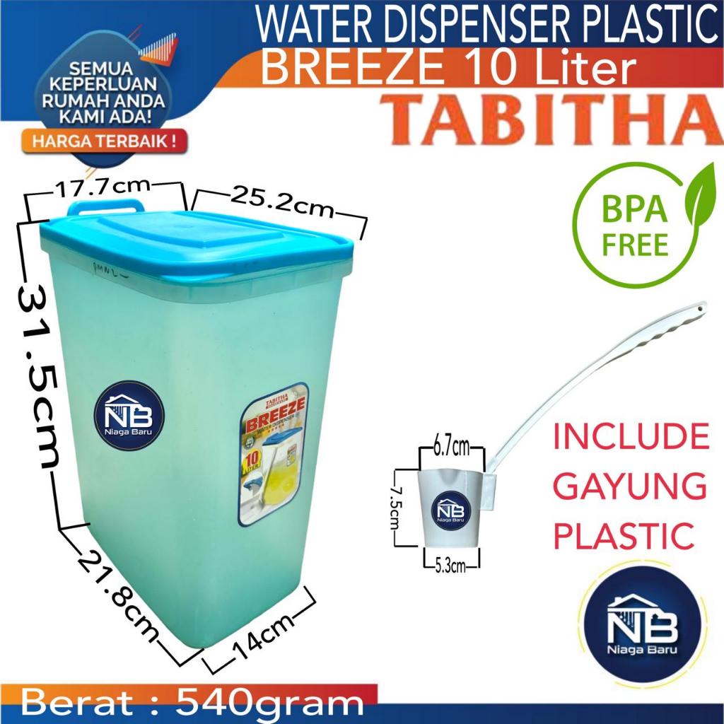 Kontainer Es Buah BREEZE TABITHA 10 Liter Toples Gayung Akuarium Es Kelapa Buah