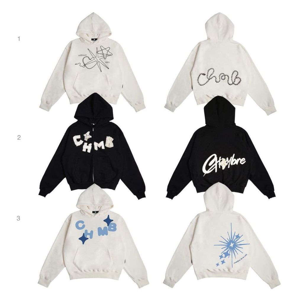 Chmb Label Collection Black / CHMB hoodie Trance BK / Ball Chain / Bed Star / Zip Hoodie Masked Tape