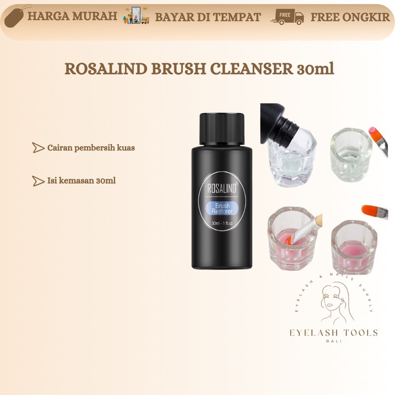 ROSALIND BRUSH CLEANSER RESTORER 30 ML NAIL ART GEL POLISH