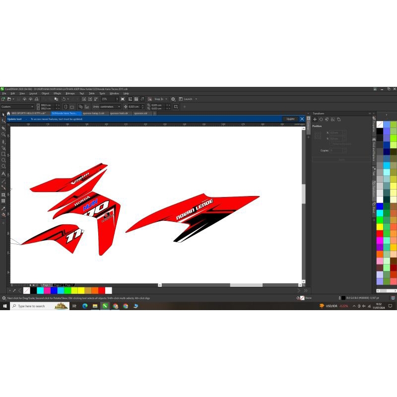 Stiker decal motor vario techno karbu 110 variasi list keren