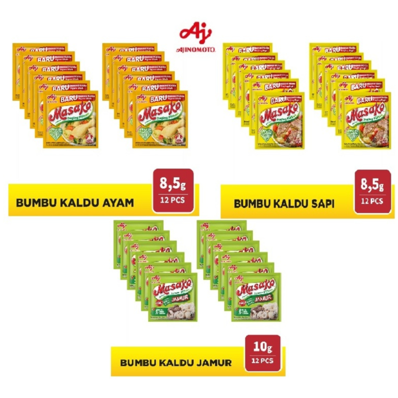 

Masako Bumbu Kaldu Sapi Penyedap Rasa 8.5 gram (12pcs) / Masako Bumbu Kaldu Ayam Penyedap Rasa 8.5 gram (12pcs) / Masako Bumbu Kaldu Rasa Jamur 10g (12 pcs)