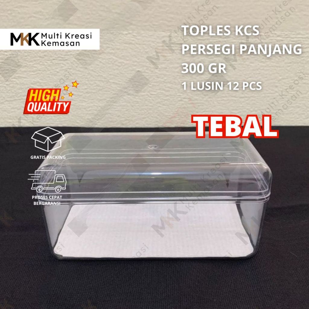 Toples mika plastik bening kotak kue kering lebaran 300gr nastar - kastengel - lidah kucing KCS