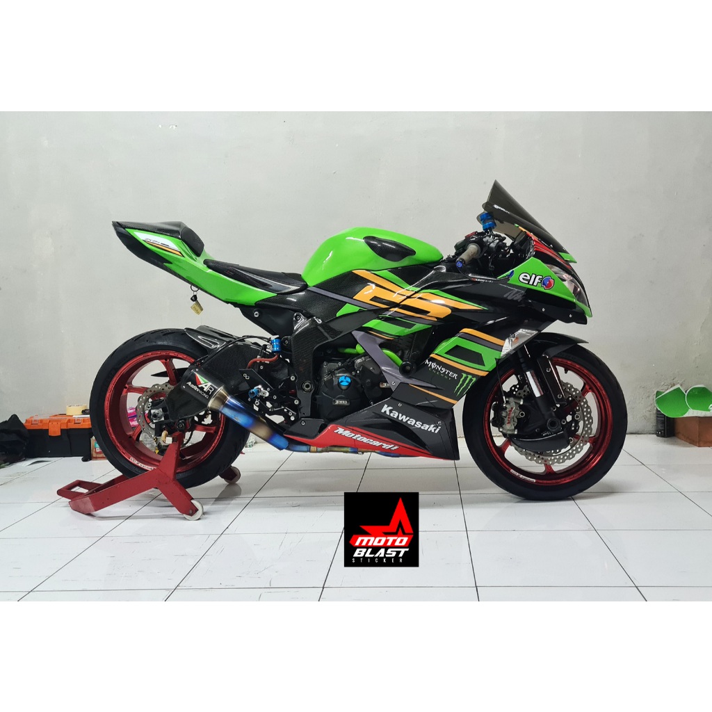 Decal stiker zx6r zx636 green yellow