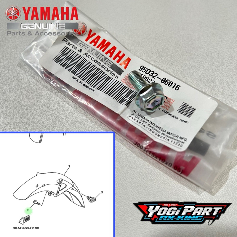 BAUT SPAKBOR DEPAN SET BAUT KUNCI KONTAK SET RX KING RXS RXK RXZ SCORPIO ORIGINAL YAMAHA 95D32-06016