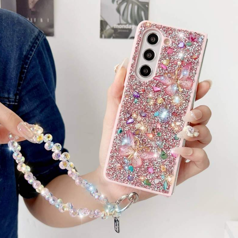 Casing Samsung Galaxy Z Fold 6 Z Fold 5 Z Fold 4 Z Fold 3 Pelindung Kamera 3d Buatan Tangan Berlian 