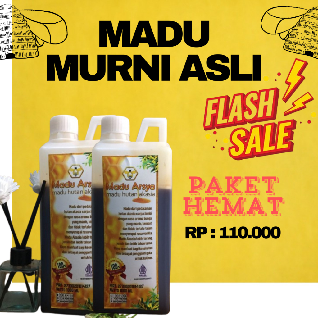 

Paker Hemat Madu Arsya 100% Asli Tanpa campuran Raw Honey Akasia Carpa Jambi