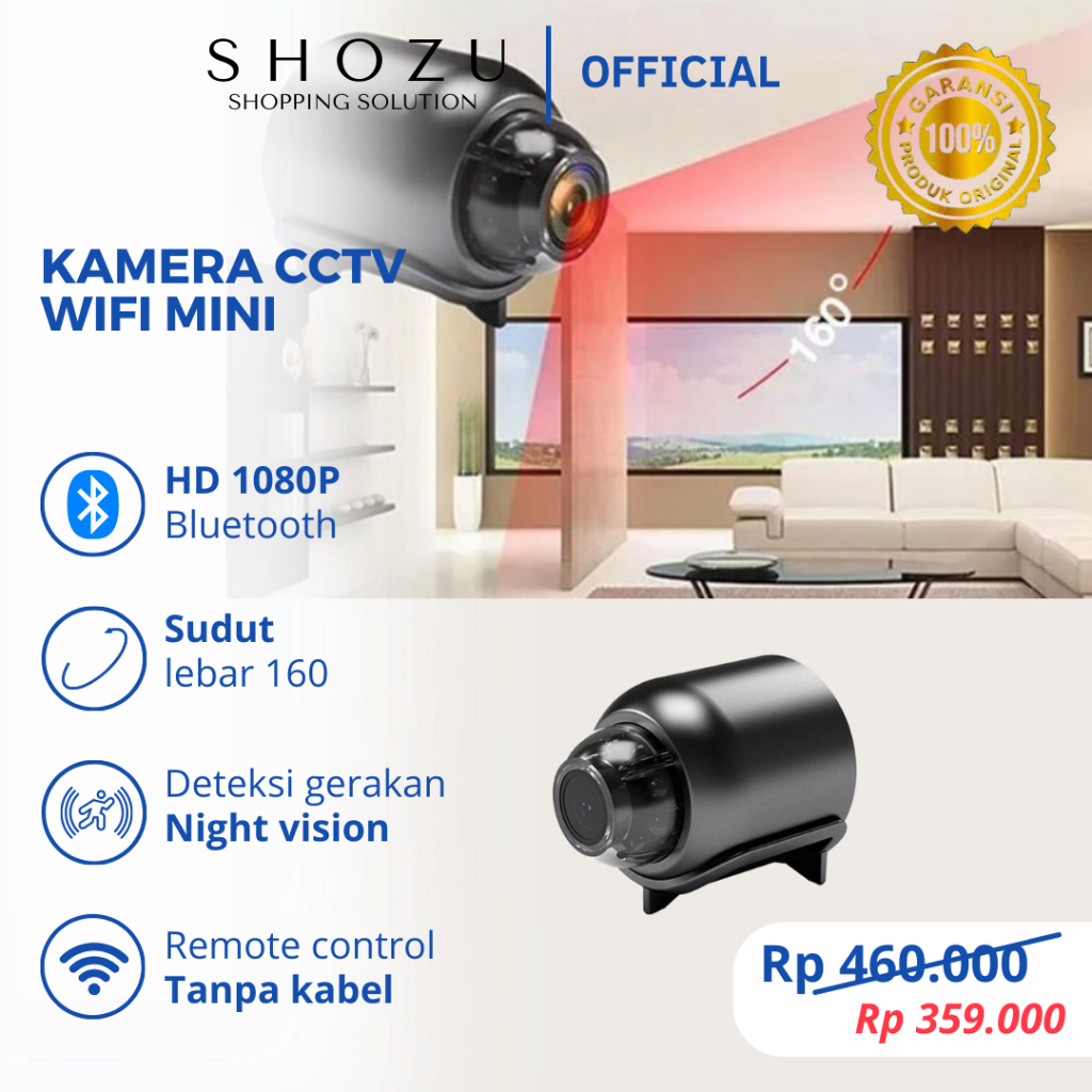 Kamera CCTV Mini Spy Camera Cctv Tersembunyi 3MP 1080P Hidden Kamera Cctv Wifi ORIGINAL