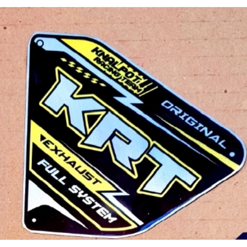 Emblem KRT Original Pelat Knalpot Racing Logo