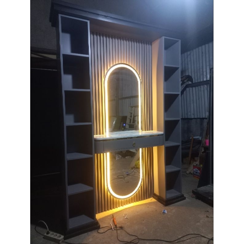 cermin lampu full body minimalis,tombol sentuh