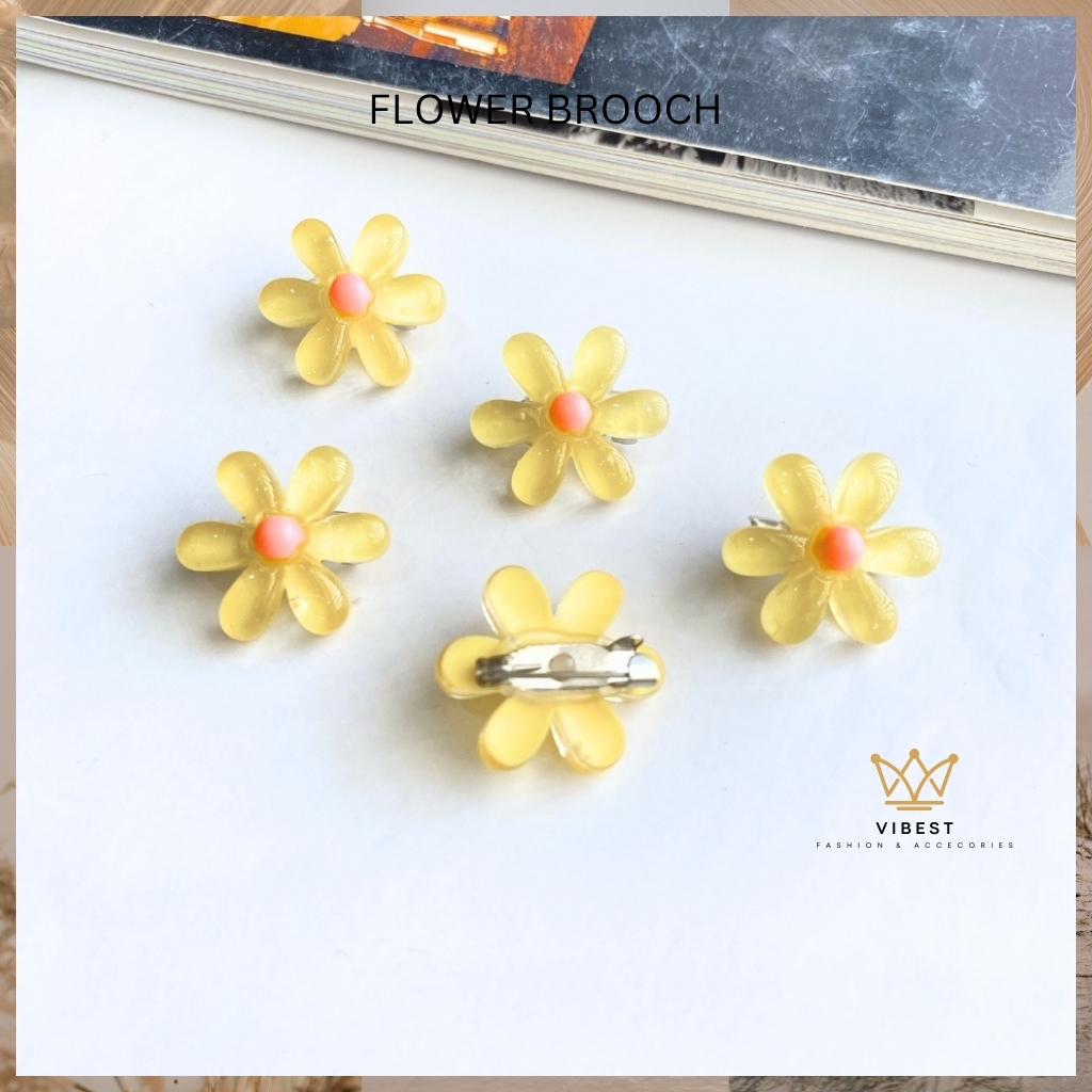 Bros Dagu Bunga Bross dagu motif bunga/Bros mutiara/Bros hijab/Bros dagubunga cantik  kecil korea ke