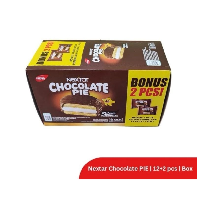 

NEXTAR CHOCOLATE PIE / CHOCOPIE MARSMALLOW BOX ISI 12+2PCS