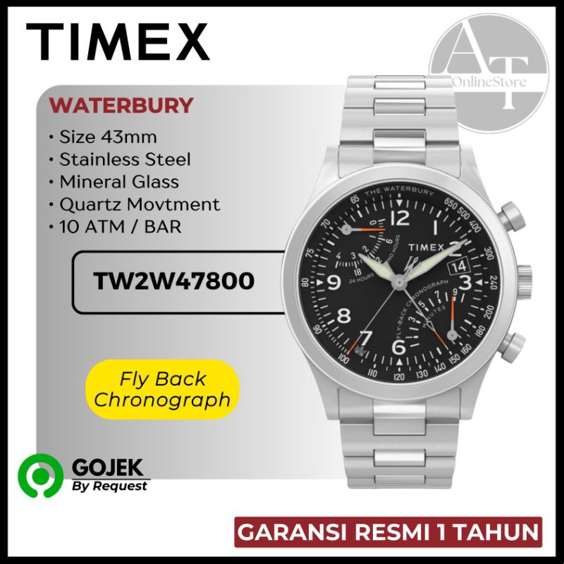 Jam Tangan Pria Timex TW2W47800 Waterbury Traditional Fly Back Chronograph ORIGINAL Resmi