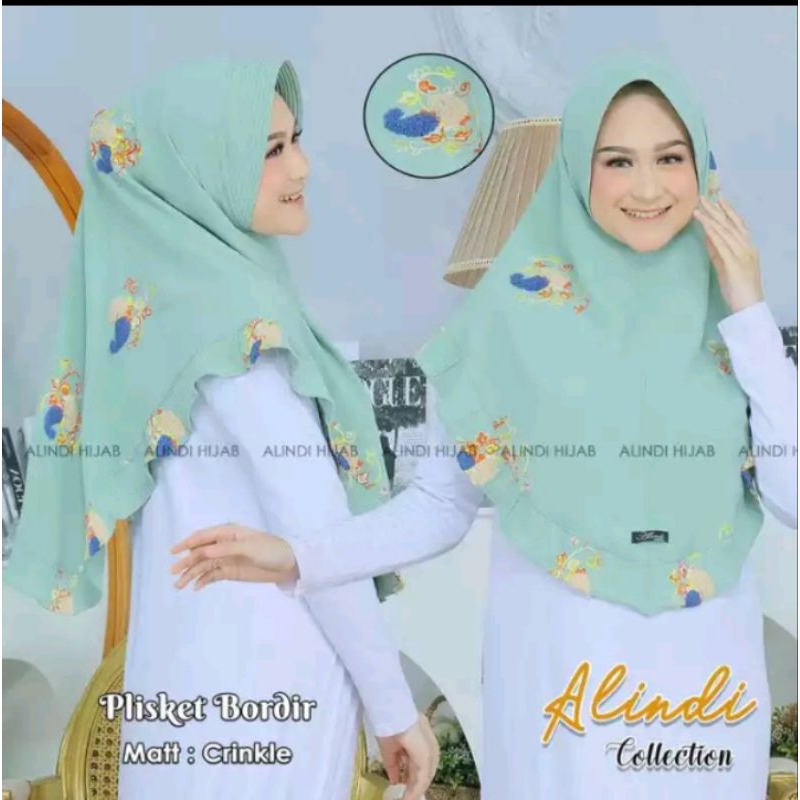 HIJAB AIDA  ORI ALINDI HIJAB / HIJAB INSTAN AIDA ORIGINAL ALINDI HIJAB / HIJAB CRINGKLE BORDIR BUNGA