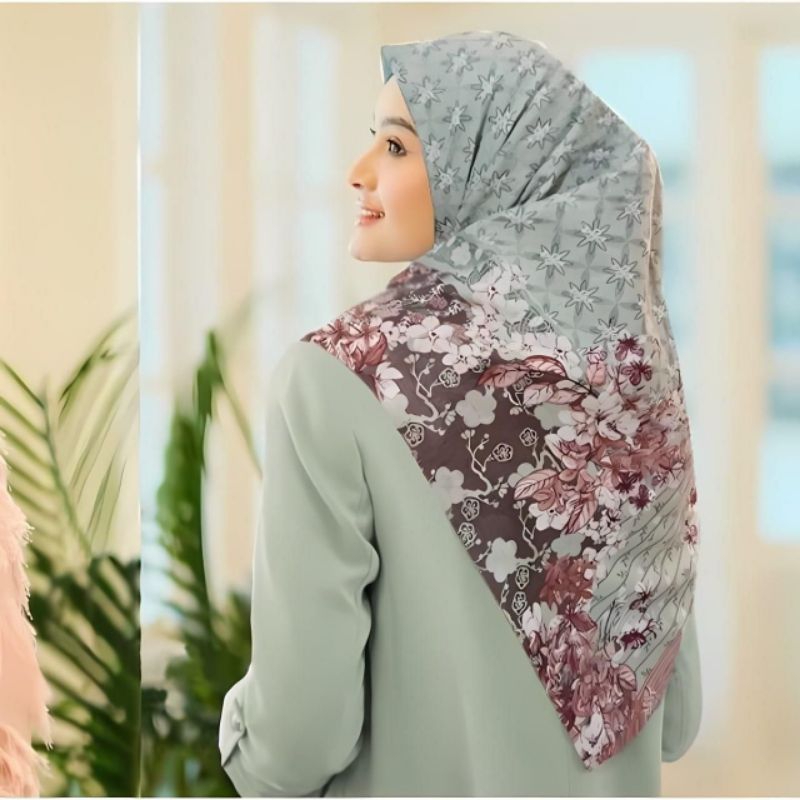 Hijab Motif Warna Hijau