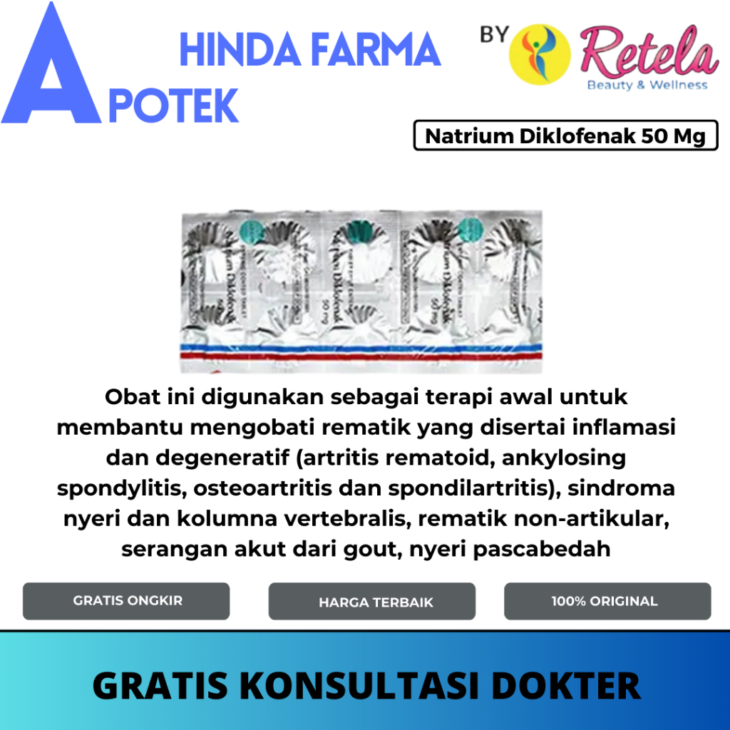 Natrium Diklofenak 50 mg 10 Tablet