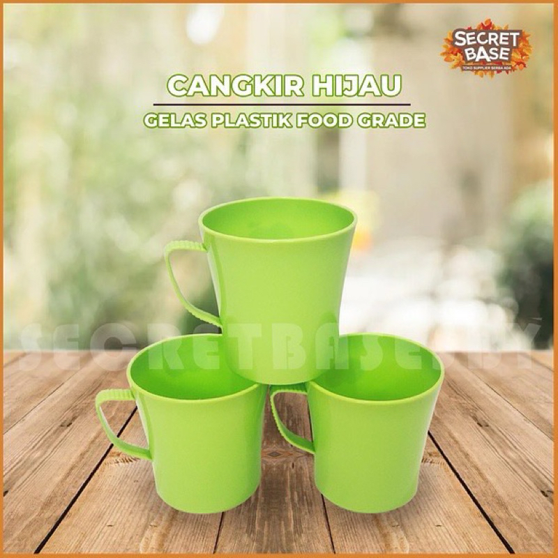 CANGKIR GOLDEN - Gelas Plastik Gagang / Gelas Kopi / Sovenir Gelas Mug