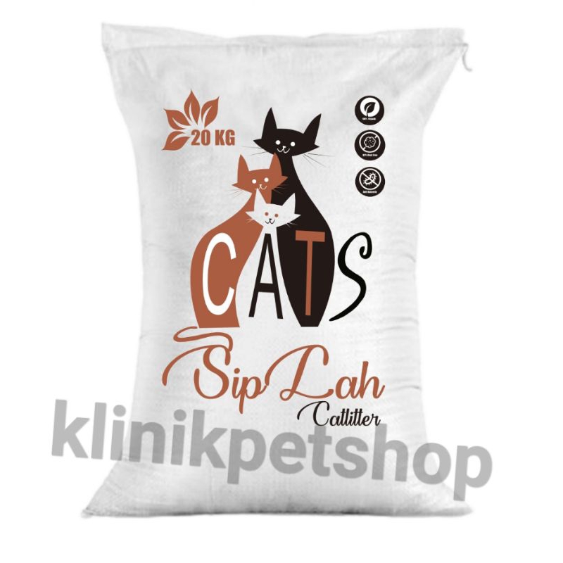 SIPLAH PASIR KUCING 20 KG GUMPAL / 25 LITER PASIR GUMPAL WANGI