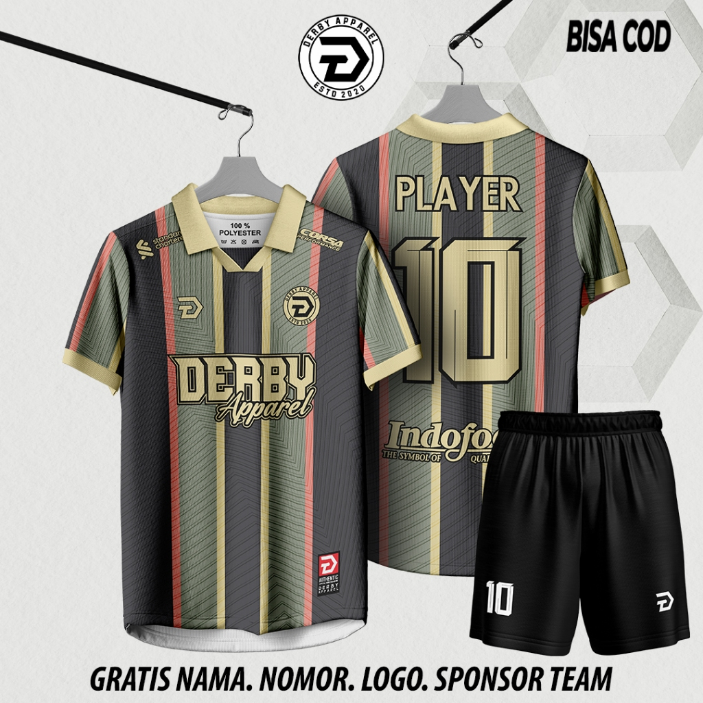 JERSEY PRINTING BAJU SETELAN FUTSAL BOLA RETRO KERAH MILLS / JERSEY BOLA CUSTOM PRINTING SATUAN