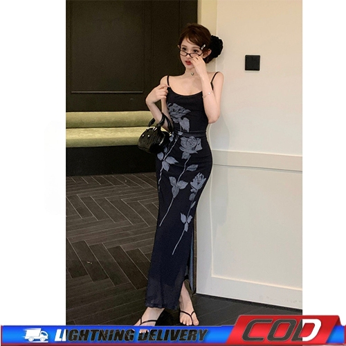 [ COD✅ ] Della Dress Sexy Baju Tanktop Panjang Bodypress Dress rok wanita Dress Ketat Panjang Off Sh