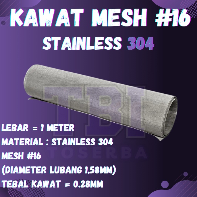 KODE M34G KASA KAWAT NYAMUK WIRE MESH STAINLESS 34 MESH 16