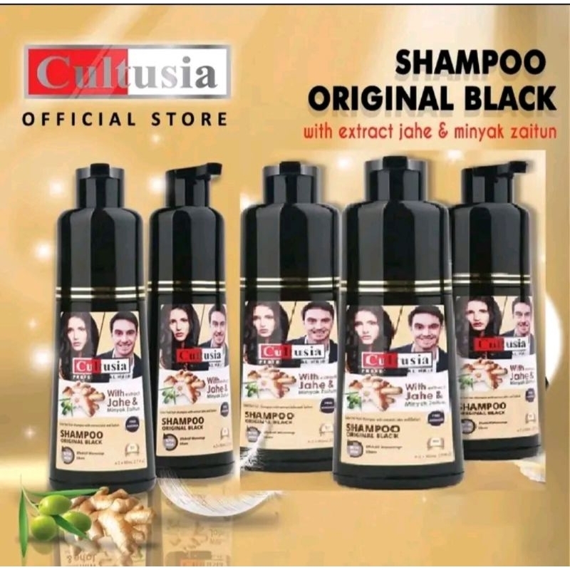 Cultusia shampo black jahe / SHAMPO CULTUSIA Shampoo pengHitam rambut/penutup uban