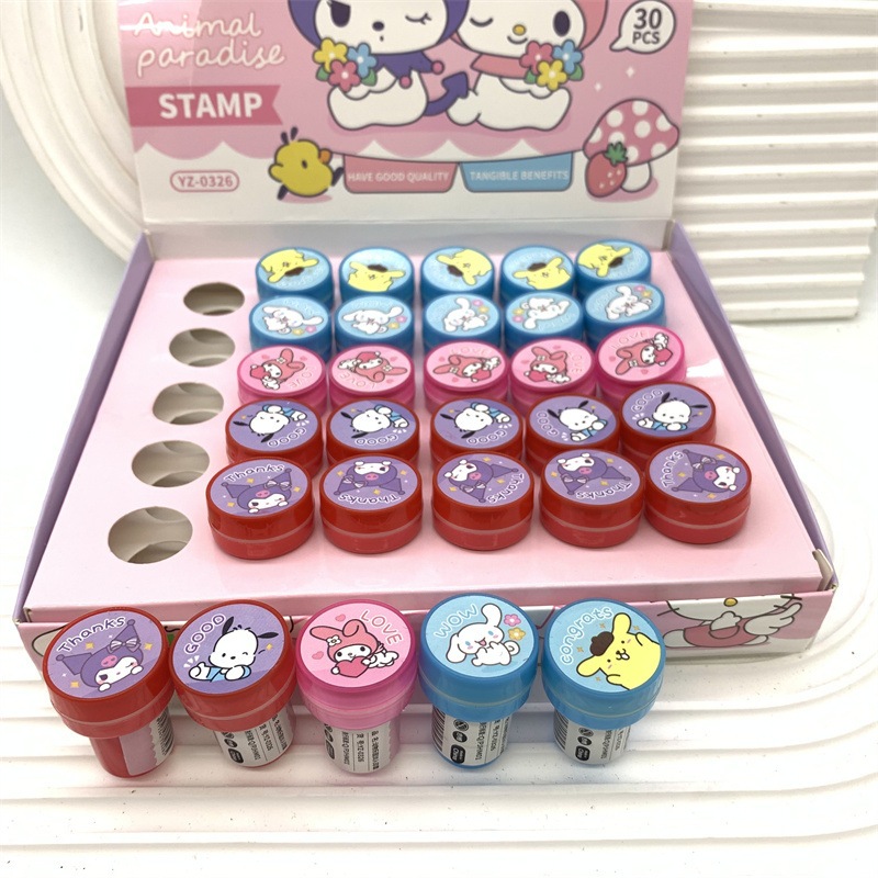 

STAMP STEMPEL STATIONERY RANDOM LUCU ANAK KARAKTER SANRIO CARTOON IMUT CINNAMONROLL KUROMI POCHACO