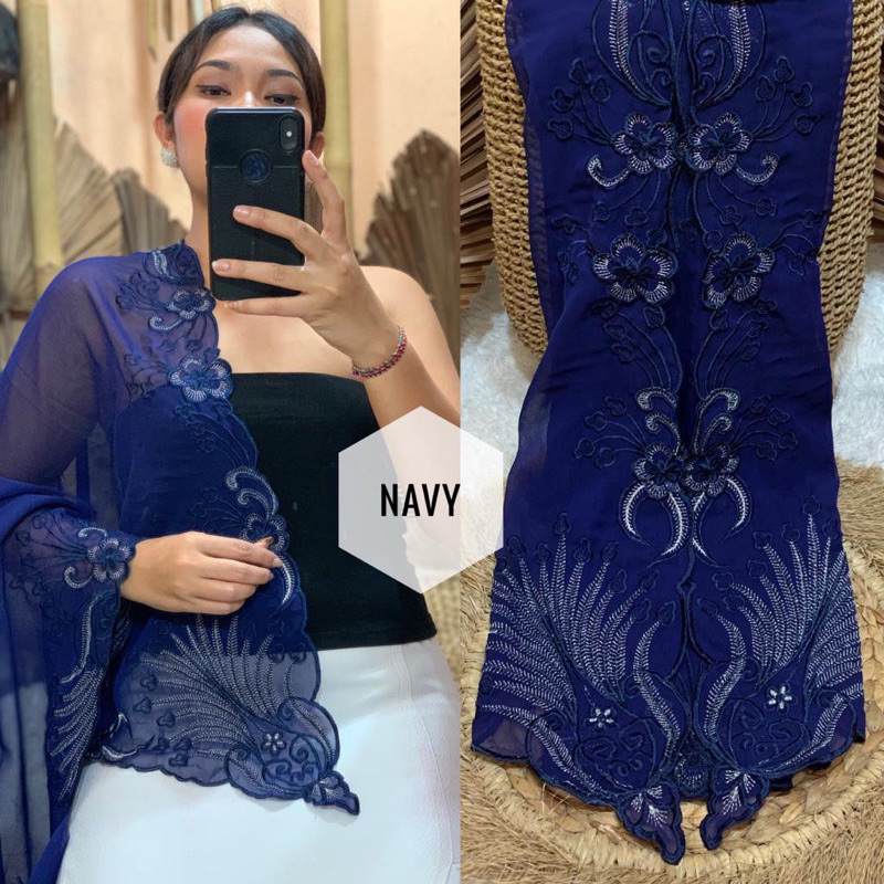 Kain kebaya merak terbaru bordir bali bahan kebaya