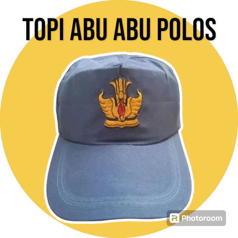 Topi SMA Abu Abu Polos/Topi SMA Abu Abu Polos Anak Sekolah/Topi Seragam Sekolah/Topi SMA