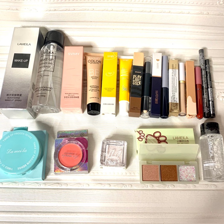 KODE C72P LAMEILA COMSETIC  PAKET MAKE UP COMBO HEMAT 14in1 Setting spray micellar water