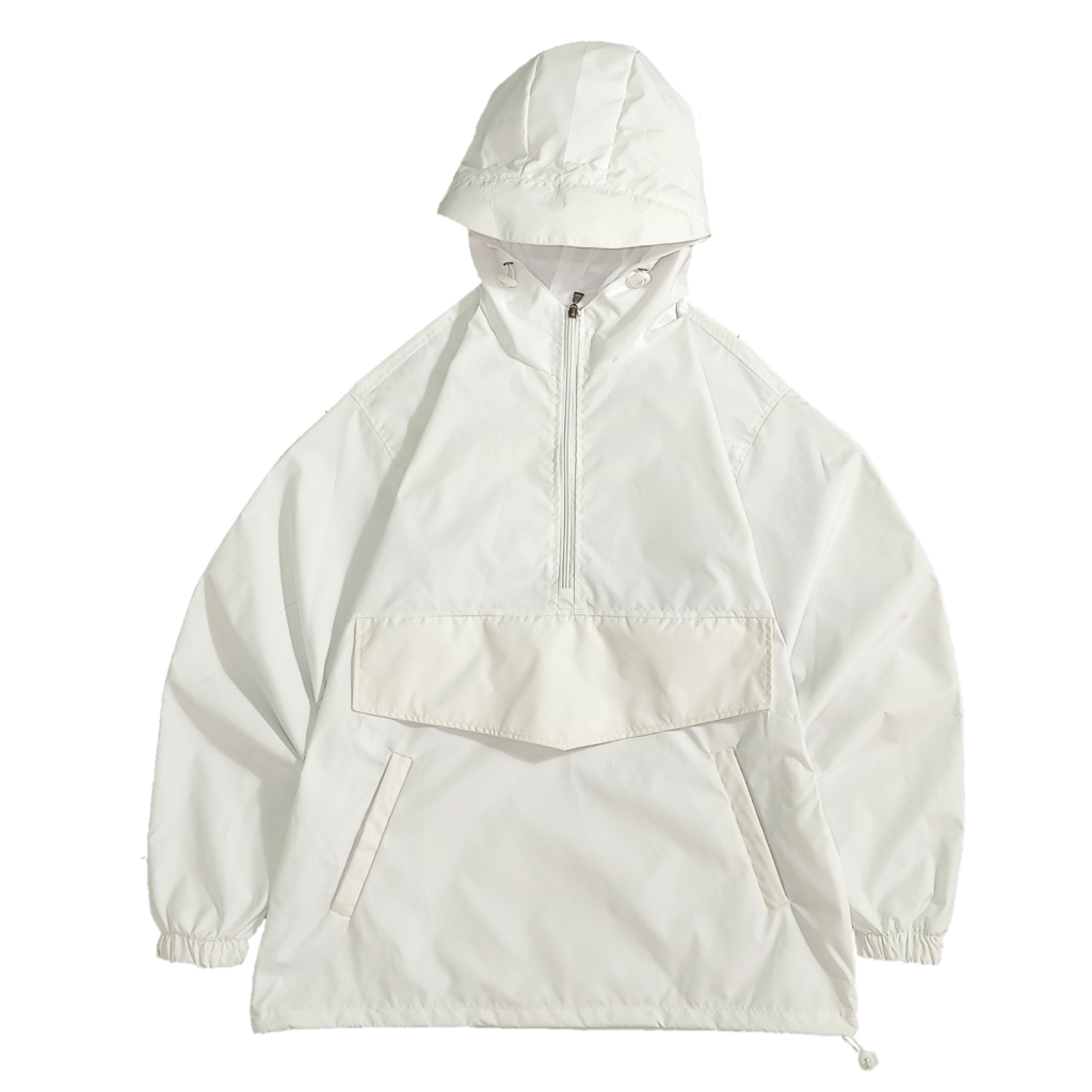 Jaket Gropcore Waterproof Polos Warna Putih Gropcore Cagoule Jaket Polos Pria Wanita
