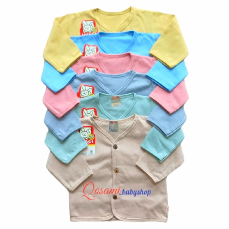USAGI 3 Pcs Baju Kancing Panjang Bayi Newborn Polos SNI
