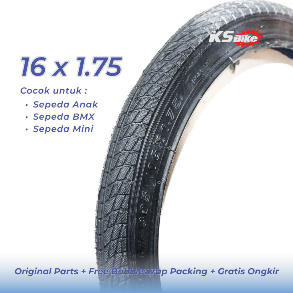 Ban Luar Sepeda 16 x 1.75 Kenda - Ban Sepeda Anak BMX Lipat Ring 16 Merk Bear Swallow WD King KS Bik