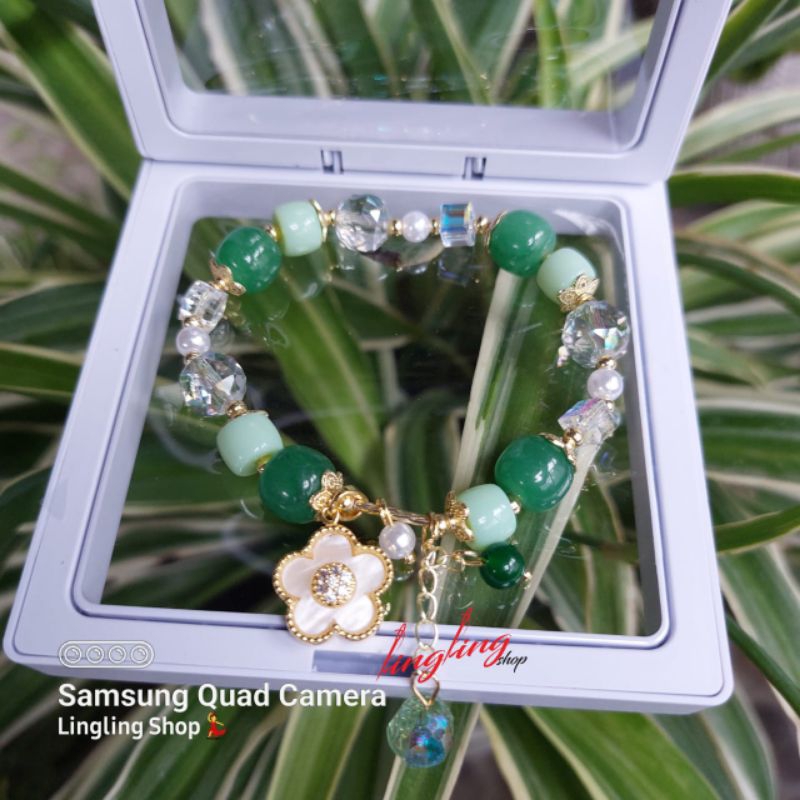 New COD gelang batu kristal bunga, gelang box, gelang korea