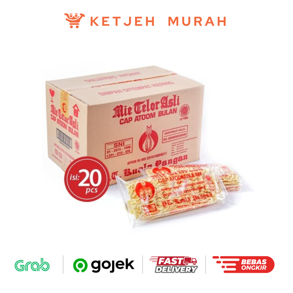 

Mie Telur Cap Atoom Bulan 1 Dus isi 20 Pcs x 200 Gram