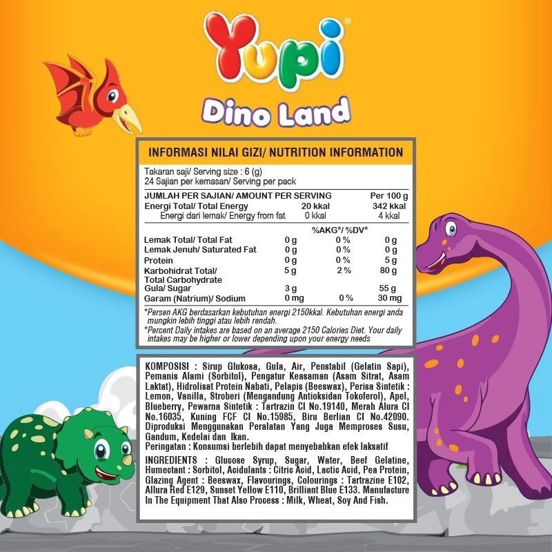 

YUPI DINOLAND 1 BOX ISI 24 PCS