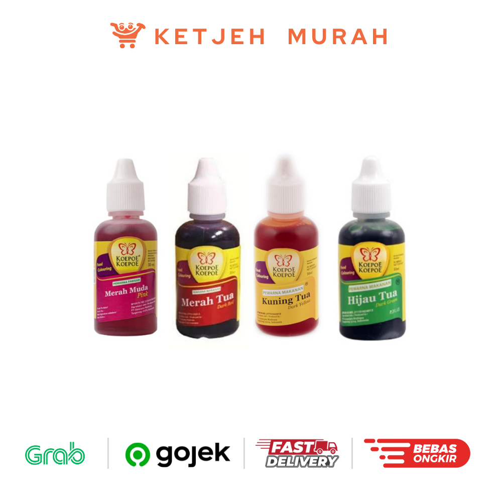 

Koepoe Koepoe Pewarna Makanan 30 ML Merah Muda / Merah Tua / Kuning Tua / Hijau Tua