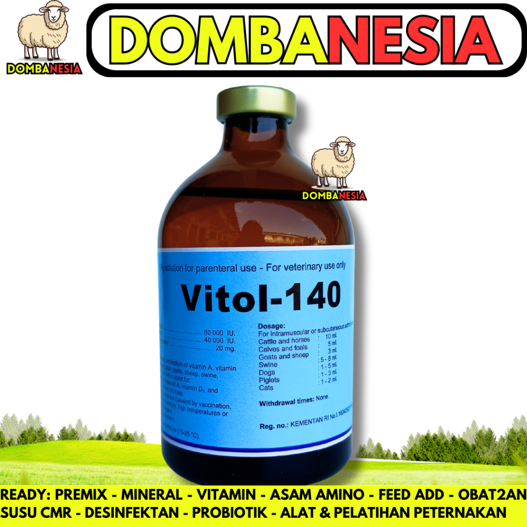VITOL-140 100ML ORI - Vitamin ADE Perbaiki Kondisi dan Produktivitas Hewan