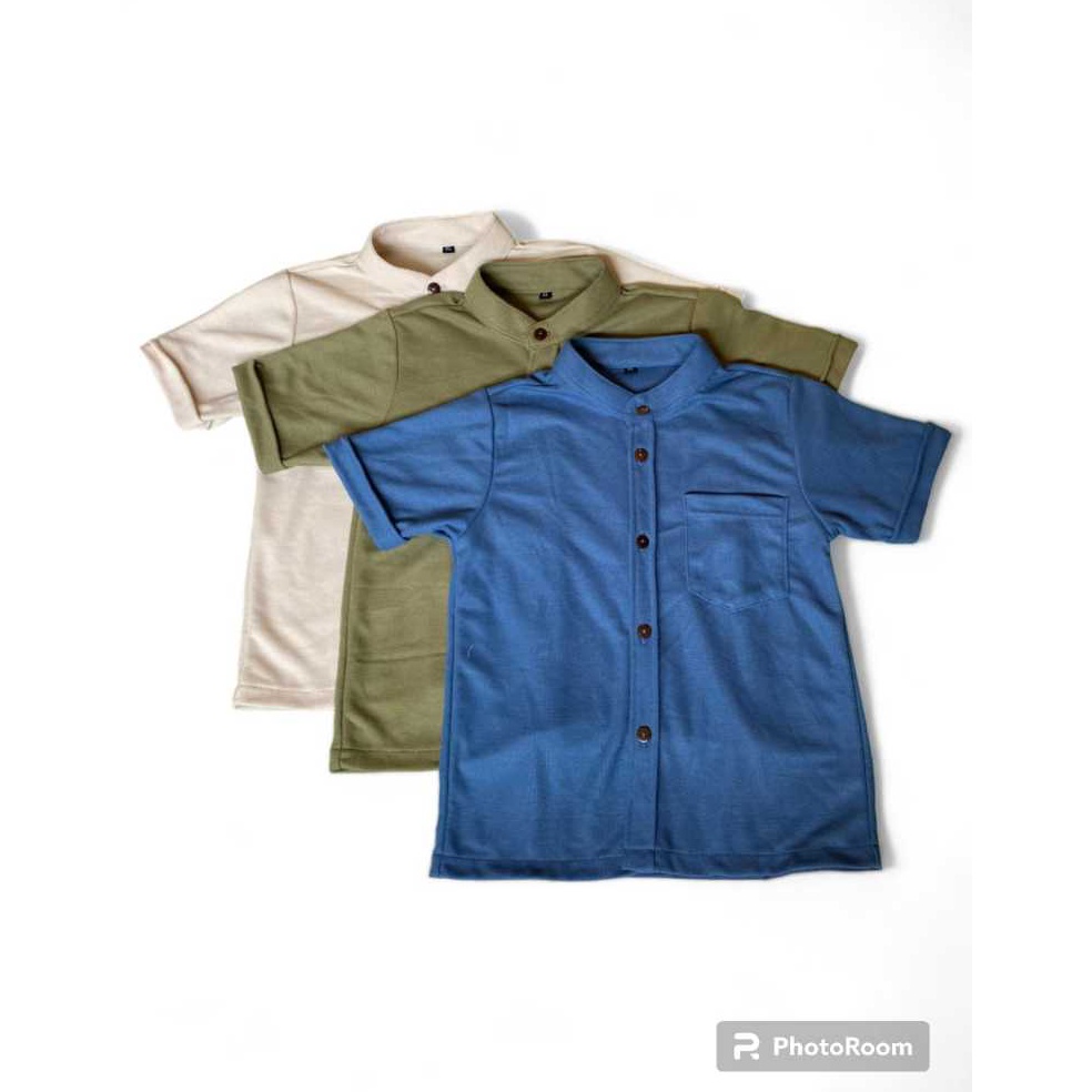 KODE V13D Kemeja laki laki tangan Pendek Baju Polo Anak Kaos anak Bahan Premium Baju anak UNISEX Ata
