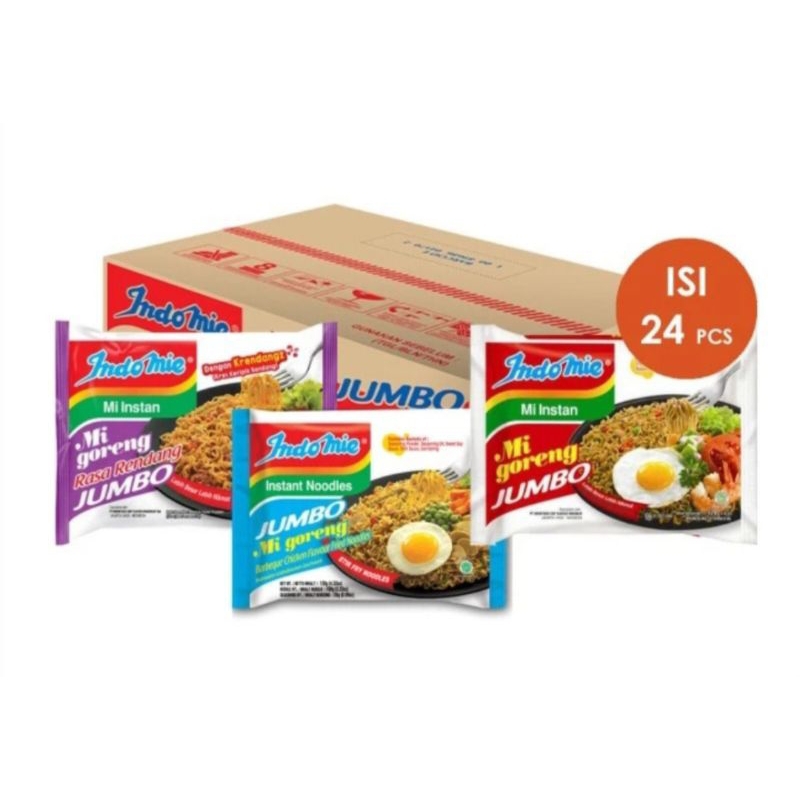 

Indomie Jumbo 1dus isi 24pc rasa Goreng/Ayam Panggang/Rendang