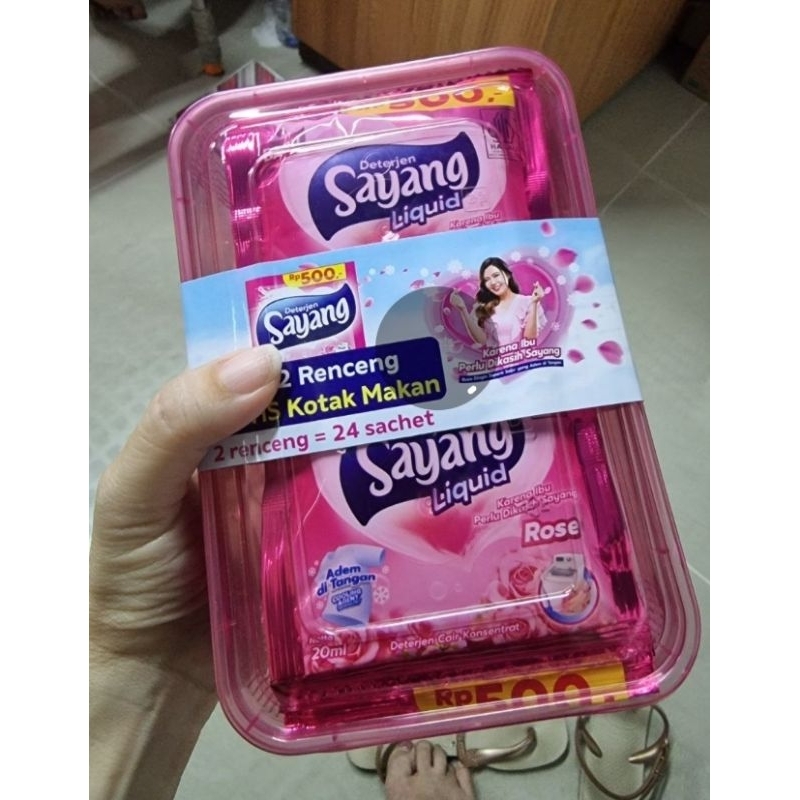 Detergen sayang liquid / deterjen sayang cair/ sayang cair sachet gratis box / detergen deterjen mur
