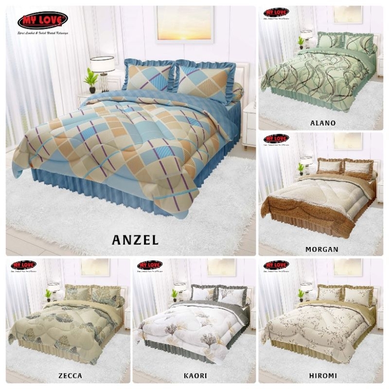 Bed Cover Queen 160x200 My Love Rumbai Tinggi 30 cm / Bedcover Set Rumbay My Love 160×200 New Motif