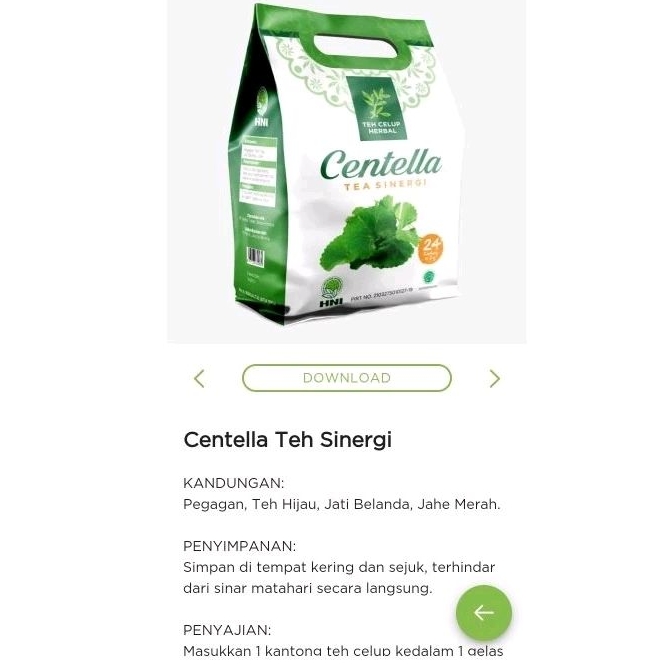 

teh pelangsing dengan kandungan centella