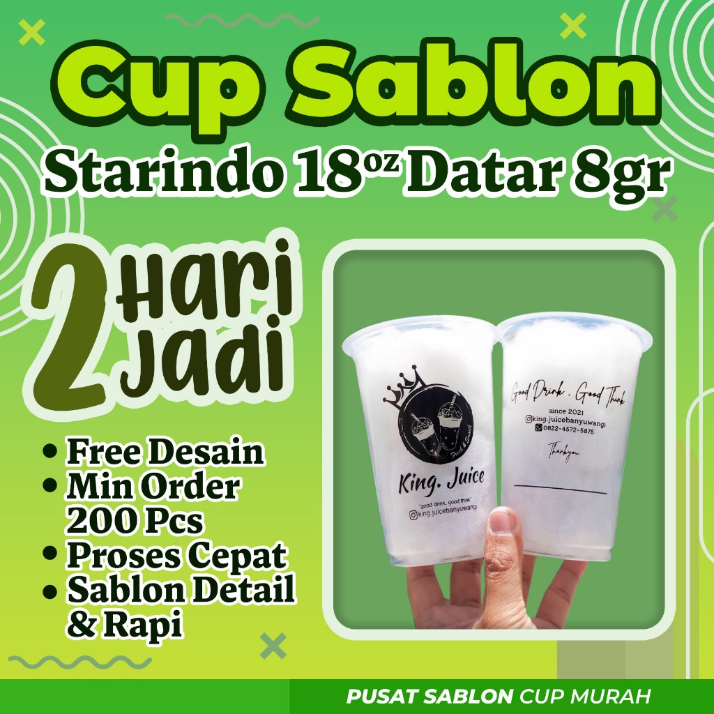 SABLON CUP MURAH STARINDO 18 OZ 8GR
