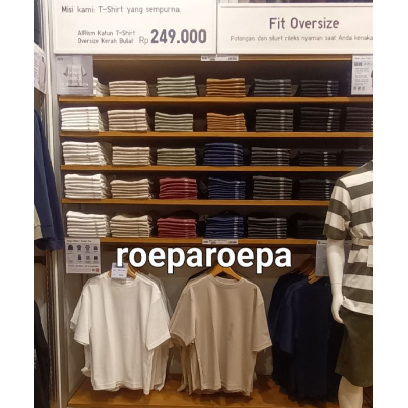 AIRism Cotton Oversized T-Shirt Uniqlo | Stripes Half Sleeve Airism Katun T-Shirt Oversized