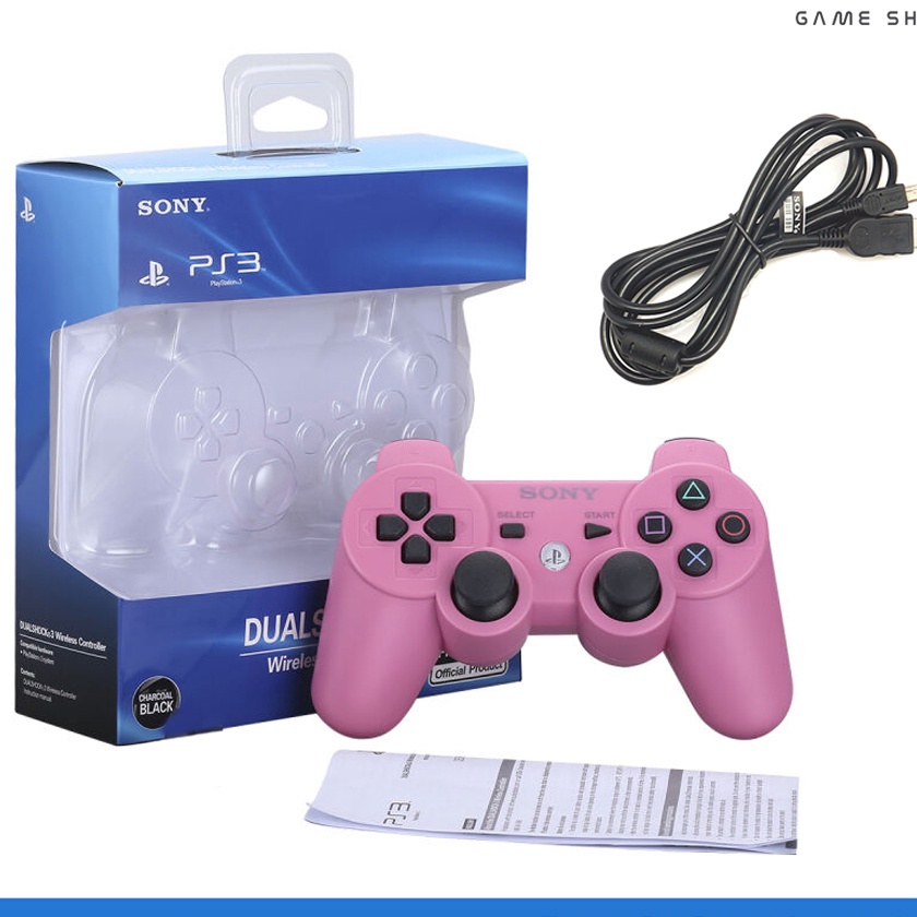 FG2 Stik Stick PS3 Wireless Original Pabrik Warna Pink Plus Kabel Charger